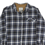 BUCK CAMP Mens Blue Black & White Checked Long Sleeve Shirt L Casual Cotton