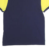 TOMMY HILFIGER Mens Blue & Yellow Colour Block Short Sleeve Polo Shirt M Cotton