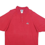 ADIDAS Mens Red Cotton Blend Short Sleeve Polo Shirt M Branded Logo Casual