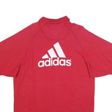 ADIDAS Mens Red Cotton Blend Short Sleeve Polo Shirt M Branded Logo Casual