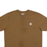 CARHARTT Mens Brown Pocket T-Shirt L Short Sleeve Crew Neck Cotton Blend Classic