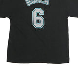 MAJESTIC Mens Black Marlins Graphic T-Shirt XL Short Sleeve Crew Neck Baseball