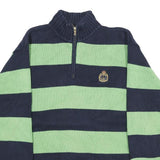 LAUREN RALPH LAUREN Mens Navy & Green Striped Pattern Cotton Pullover Jumper M