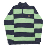 LAUREN RALPH LAUREN Mens Navy & Green Striped Pattern Cotton Pullover Jumper M