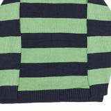 LAUREN RALPH LAUREN Mens Navy & Green Striped Pattern Cotton Pullover Jumper M