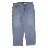 CARHARTT Mens Regular Fit Blue Denim Jeans W38 L28 Workwear Utility Zip Closure