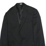 Mens Black Classic Cotton Blazer Jacket M Button Closure Plain Formal