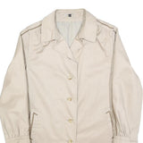 F & S MODELL Womens Beige Cotton Blend Button Jacket M Casual Lightweight