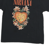 NIRVANA Mens Black Graphic T-Shirt L Short Sleeve Crew Neck Band Logo