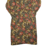 COUTURE Womens Green & Brown Floral Shift Cotton Blend Dress Size S Elegant Fall