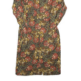 COUTURE Womens Green & Brown Floral Shift Cotton Blend Dress Size S Elegant Fall