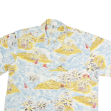 THE TERRITORY AHEAD Mens Blue & Yellow Hawaiian Shirt XL Cotton Beach Style