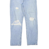 LEVI'S 501 Womens Jeans Light Blue Regular Straight Denim W26 L25 Distressed