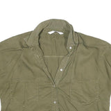 ZARA Womens Green Basic Shirt Short Sleeve Collared S Cotton Blend Casual