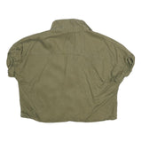 ZARA Womens Green Basic Shirt Short Sleeve Collared S Cotton Blend Casual