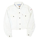 LIBERTY X LEVI'S Womens White Denim Jacket XL Cotton Blend Button Closure Plain