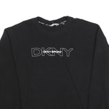 DKNY Womens Black Cotton Blend Crew Neck L Sweatshirt DKNY SPORT Logo