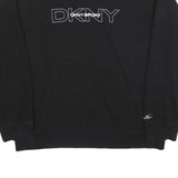 DKNY Womens Black Cotton Blend Crew Neck L Sweatshirt DKNY SPORT Logo