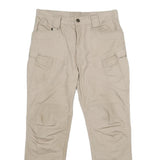 Mens Beige Regular Fit Straight Leg Trousers W32 L28 Casual Utility Workwear