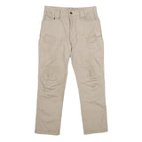 Mens Beige Regular Fit Straight Leg Trousers W32 L28 Casual Utility Workwear