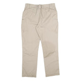 Mens Beige Regular Fit Straight Leg Trousers W32 L28 Casual Utility Workwear