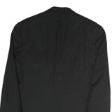 Mens Black Classic Cotton Button Jacket L Plain Formal Blazer Tailored