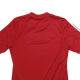 ADIDAS Mens Red & White Graphic T-Shirt M Short Sleeve V-Neck Sportswear