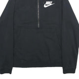 NIKE Mens Black Half Zip Sweatshirt S Cotton Blend Sportswear Casual