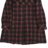 Womens Black & Red Wool Check Jacket M Button Closure Classic Fit Warm