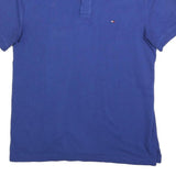 TOMMY HILFIGER Mens Blue Polo Shirt L Cotton Blend Short Sleeve Classic Fit