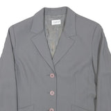 TOGETHER Womens Grey Button Jacket M Polyester Blend Classic Tailored Plain