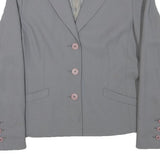 TOGETHER Womens Grey Button Jacket M Polyester Blend Classic Tailored Plain