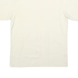 C&A Mens Cream Short Sleeve Cotton Blend Shirt L Casual Summer Button Up