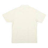 C&A Mens Cream Short Sleeve Cotton Blend Shirt L Casual Summer Button Up