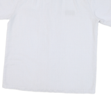 SIAM EMPORIUM Mens White & Grey Casual Plain Cotton Blend Shirt S Relaxed Fit