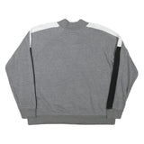 REEBOK Womens Grey & Black 1/4 Zip Sweatshirt L Cotton Blend Casual Sportswear