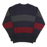 PAUL & SHARK Mens Navy & Red & Grey Patterned Wool Cable Knit Jumper 2XL Classic