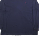 POLO RALPH LAUREN Mens Navy Blue Roll Neck XL Cotton Blend Sweatshirt Pullover