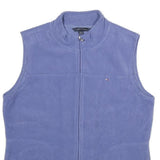 TOMMY HILFIGER Mens Blue Sleeveless Zip Jacket M Polyester Plain Casual