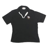CHASE AUTHENTICS Womens Black Polo Short Sleeve V-Neck Racing Logo S