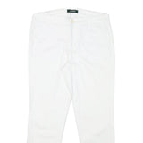 LAUREN RALPH LAUREN Womens Cotton Blend White Slim Straight Trousers W28 L25