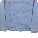 LEE Mens Blue Denim Cotton Classic Button XL Plain Jacket Casual Retro