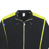 PUMA Womens Black & Yellow Graphic Zip Cotton Blend Jacket XL Sport Casual