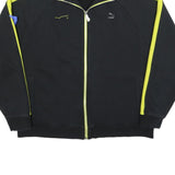 PUMA Womens Black & Yellow Graphic Zip Cotton Blend Jacket XL Sport Casual