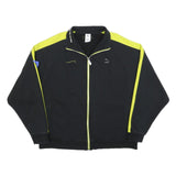PUMA Womens Black & Yellow Graphic Zip Cotton Blend Jacket XL Sport Casual