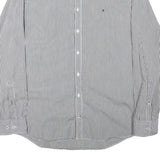 TOMMY HILFIGER Mens Black & White Striped Shirt 2XL Classic Button-Down Collar