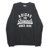 ADIDAS Mens Black Originals Crew Neck S Cotton Logo Sweatshirt Casual