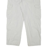 CASA BLANCA Mens Cotton Blend Relaxed White Cargo Trousers W37 L29 Zip Pockets