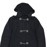 NAUTICA Mens Black Cotton Blend Duffle Jacket 2XL Zip Hooded Classic Fit