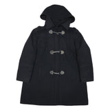 NAUTICA Mens Black Cotton Blend Duffle Jacket 2XL Zip Hooded Classic Fit